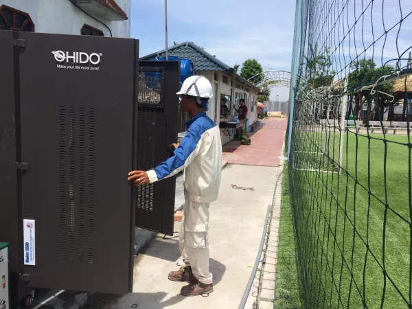 Hệ thống lọc tinh khiết OHD lắp đặt cho sân bóng