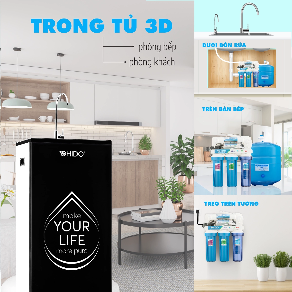 vị trí lắp đặt máy lọc nước gia đình