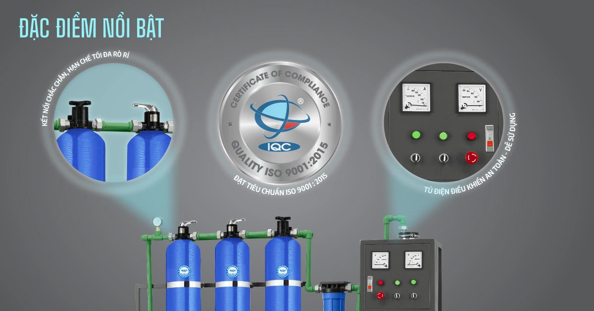 dây chuyền lọc nước 125 l/h