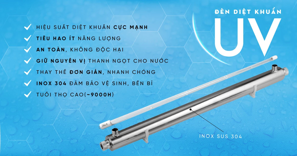 Đèn uv trong dây chuyền lọc nước