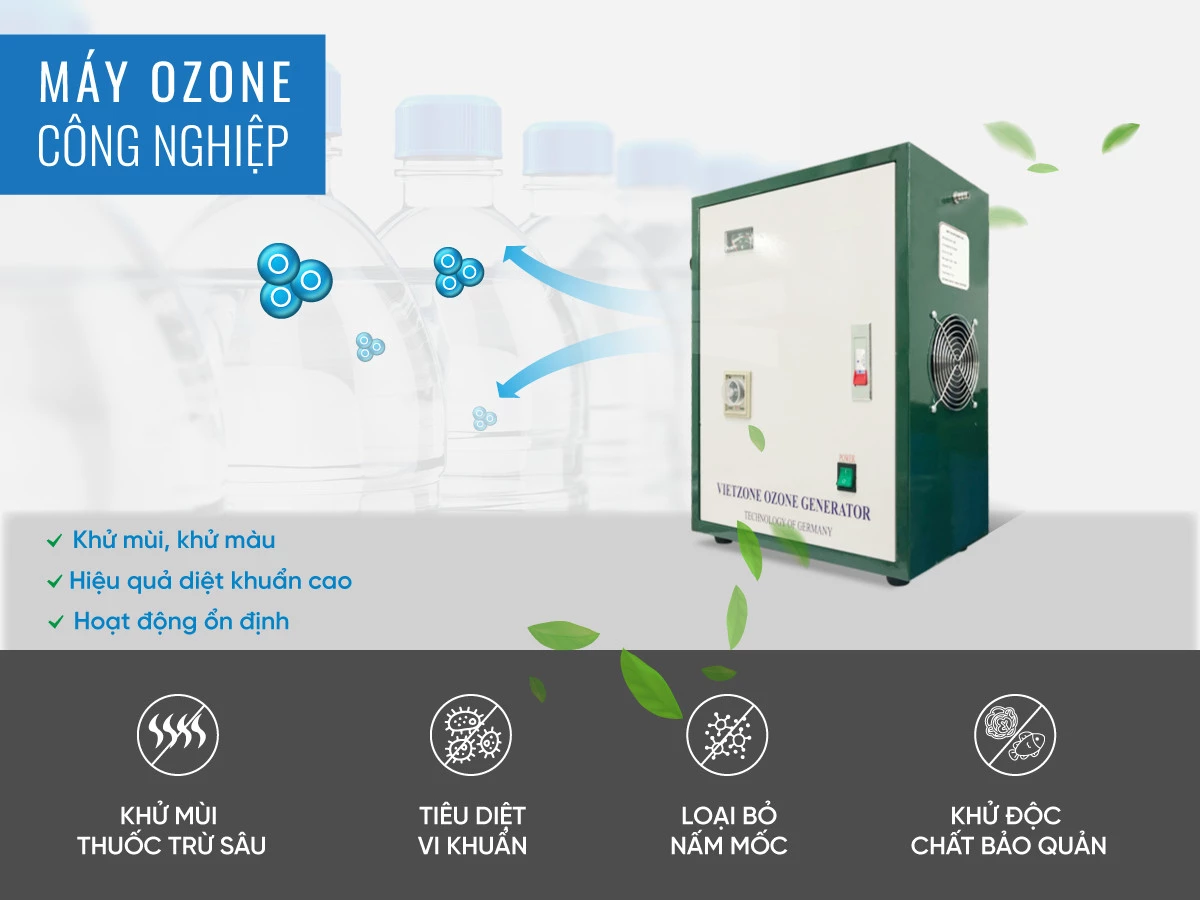 máy ozone trong dây chuyền lọc nước